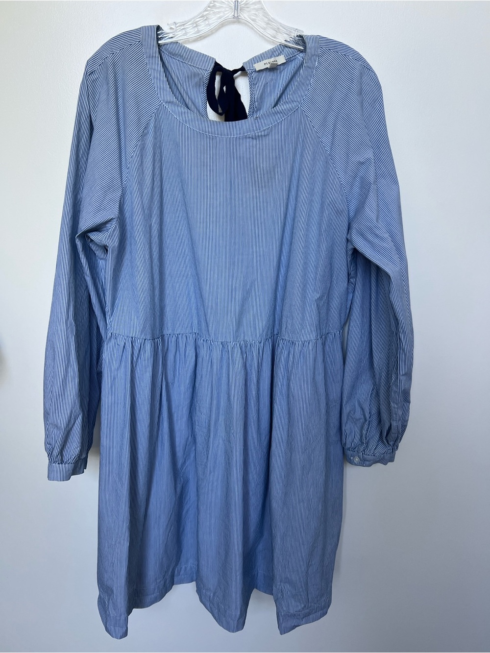 Plane Blue Striped Long-Sleeve Dress